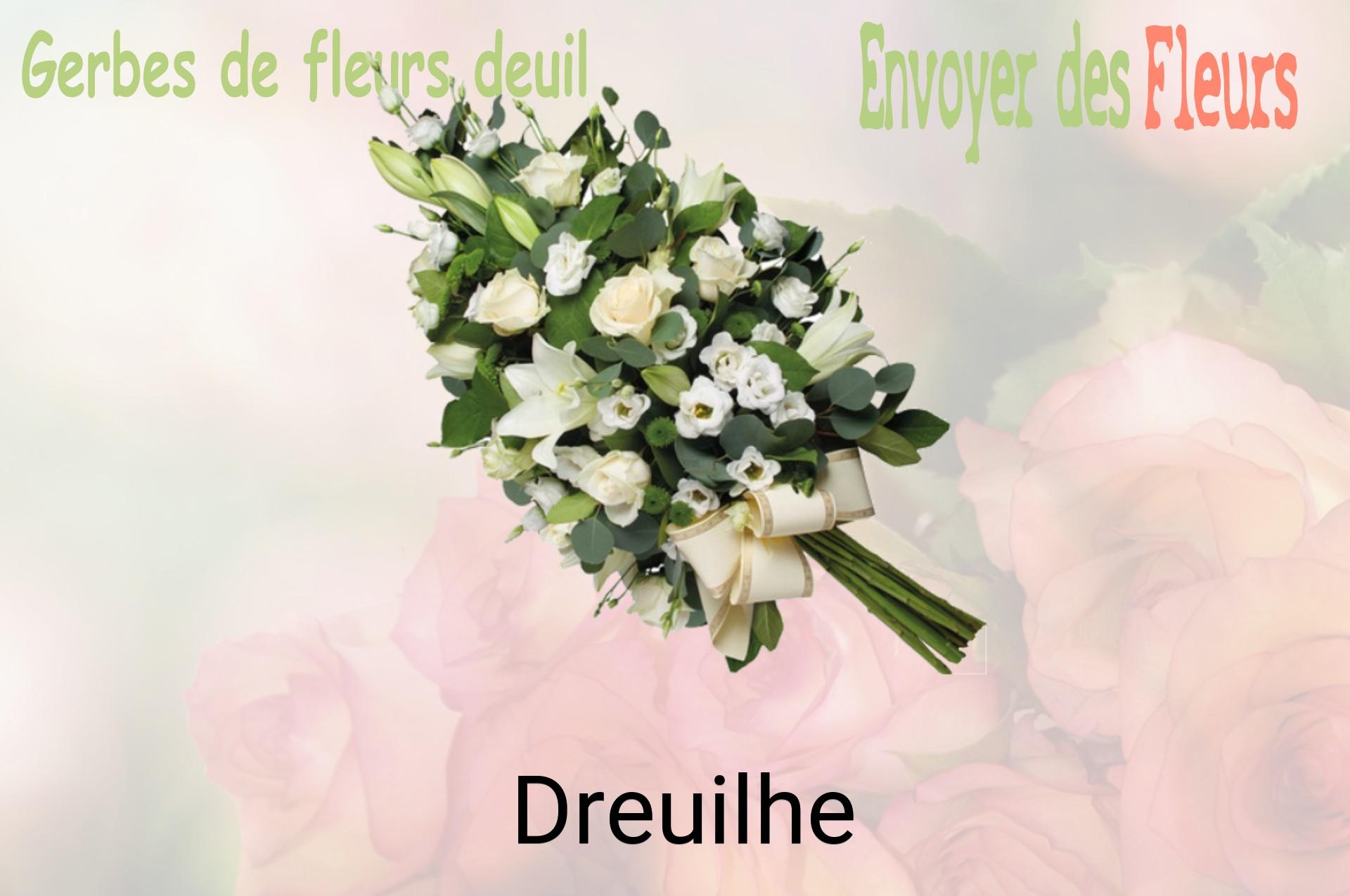 Gerbe de fleurs de deuil livrée à Dreuilhe